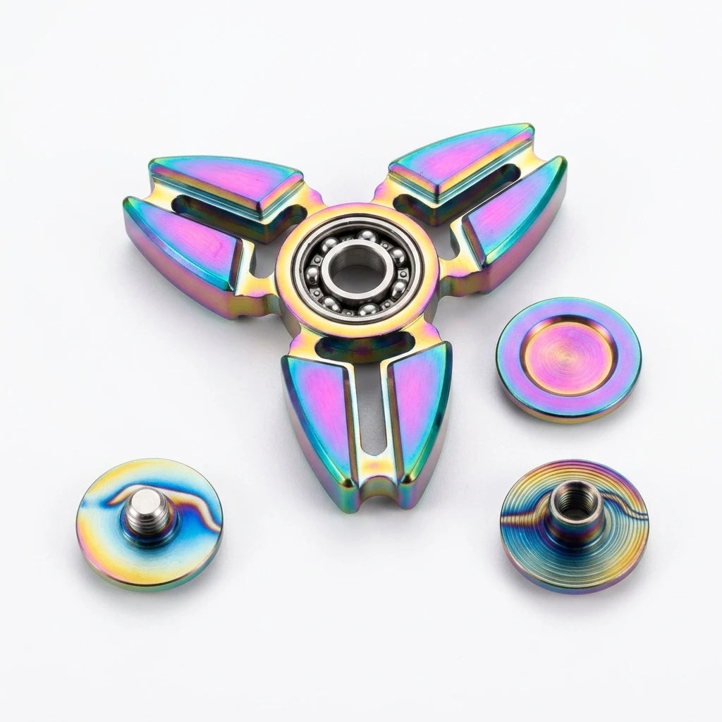Iridescent Spectrum 3-Wing Aluminum Fidget Spinner - Lightweight Value Pack