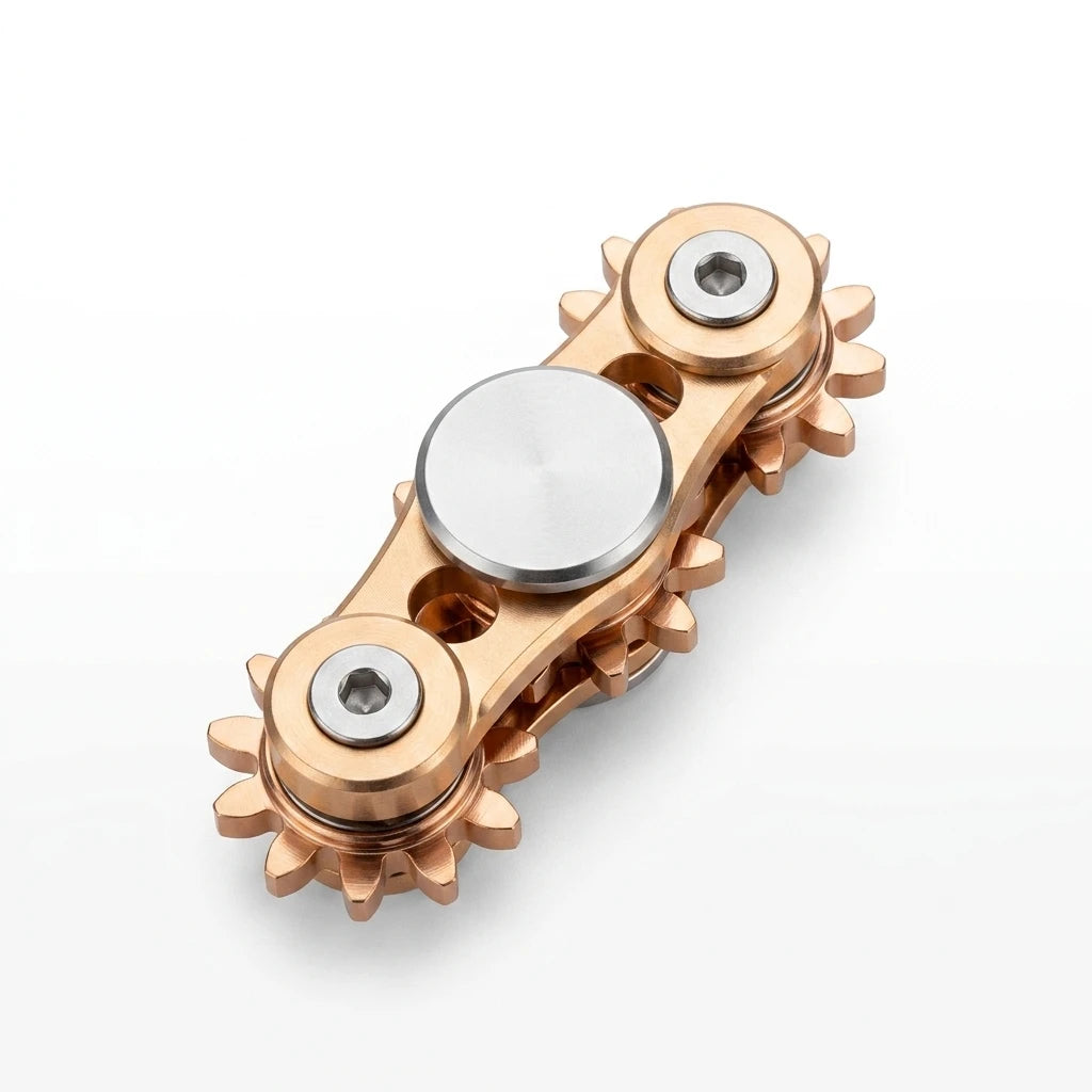 Mechanical Gear 2-Wing Aluminum Fidget Spinner - Steampunk Edition