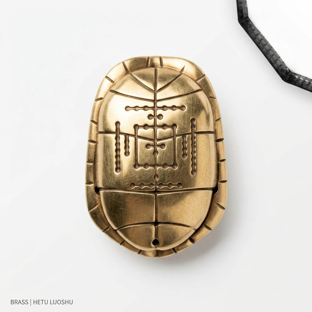 Mystical Brass Turtle Shell Divination Fidget - Hetu & Luoshu Edition