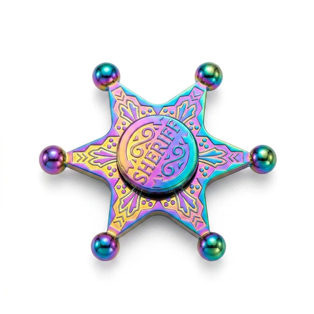 Wild West Sheriff Badge Fidget Spinner - Vintage Zinc Alloy Edition