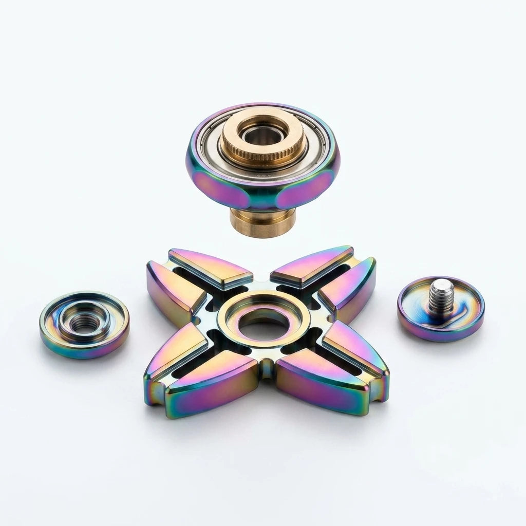 X-Wing Iridescent Aluminum Fidget Spinner - Kinetic Cross Edition