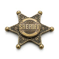 Elite Heritage Solid Brass Sheriff Badge Fidget Spinner - Antique Edition