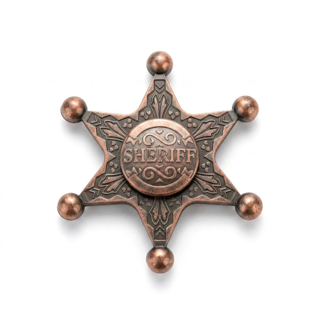 Wild West Sheriff Badge Fidget Spinner - Vintage Zinc Alloy Edition