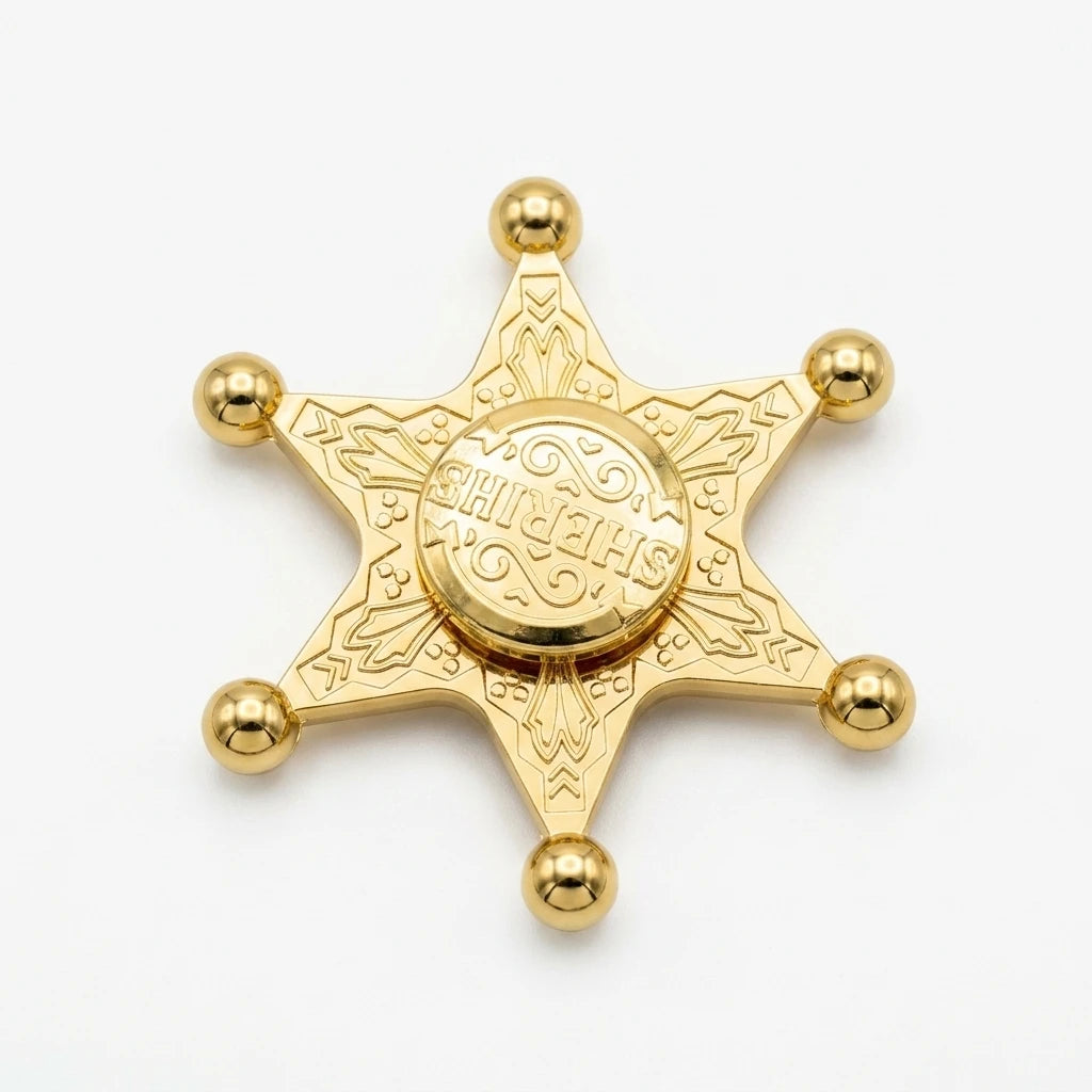 Wild West Sheriff Badge Fidget Spinner - Vintage Zinc Alloy Edition