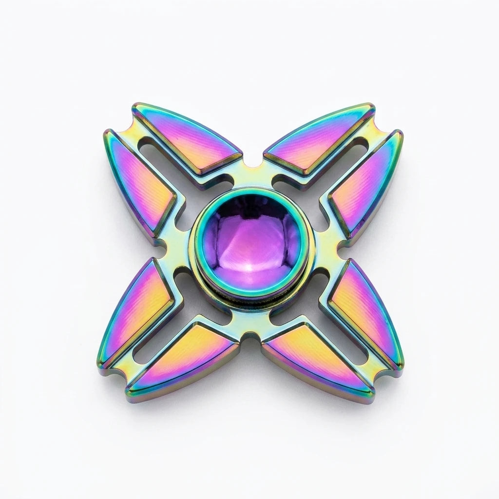 X-Wing Iridescent Aluminum Fidget Spinner - Kinetic Cross Edition